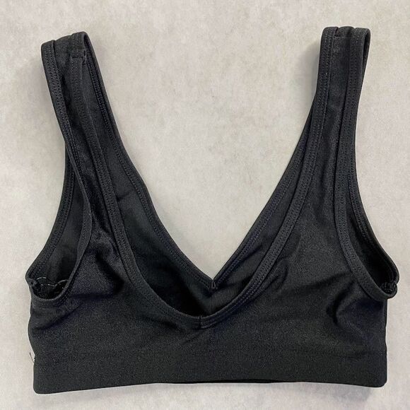 WeWoreWhat Womens Sports Bra Size XS Black Metallic V Neck Activewear NEW! - Picture 3 of 10